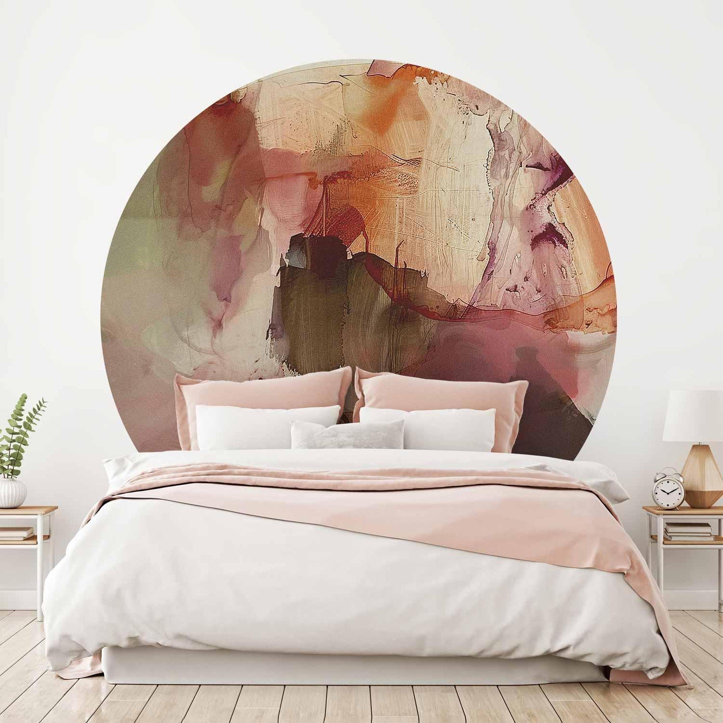 Runde Fototapete - Spring composition – transparencies and forms in watercolor style