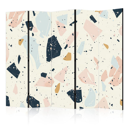 Paravent - Terrazzo with Large - Scaled Stones in Subdued Colors Artgeist