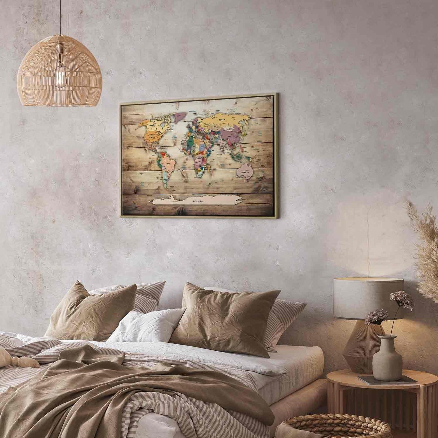 Leinwandbild - World Map: Colourful Continents