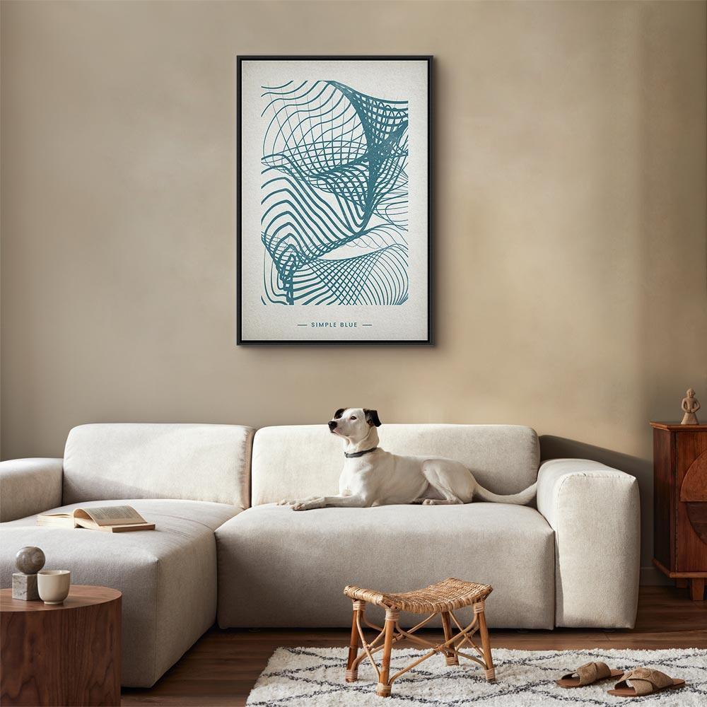 Leinwandbild - Simple Blue (1 Part) Vertical