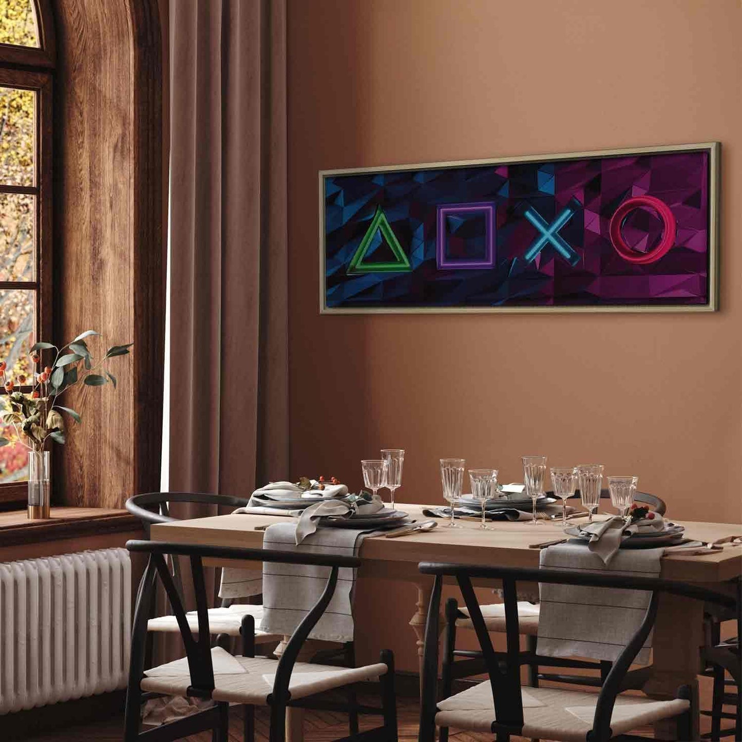 Leinwandbild - Facade of Symbols (1 Part) Narrow Artgeist
