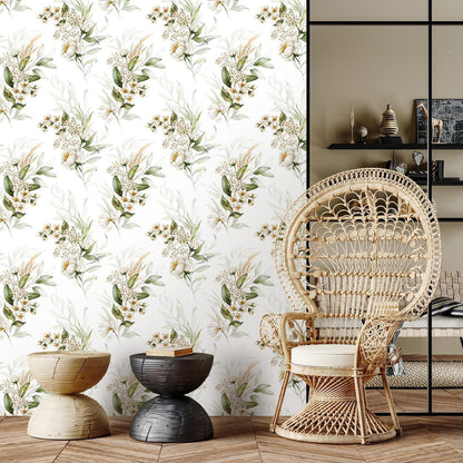Tapete „Blumenkleid“ – Romantisches Blumenmuster für deine Wand