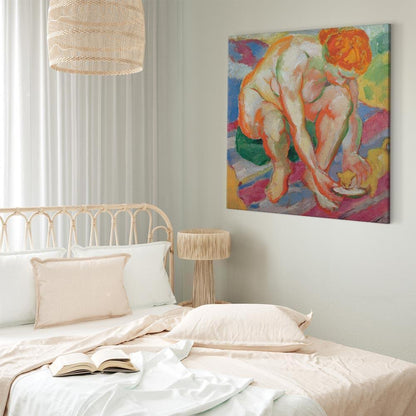 Leinwandbild - Franz Marc – Nude with cat