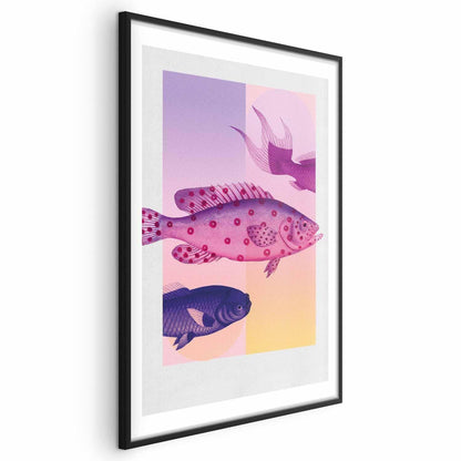 Poster - Fantastic Fish - artistic illustration of fish on a colorful background Artgeist