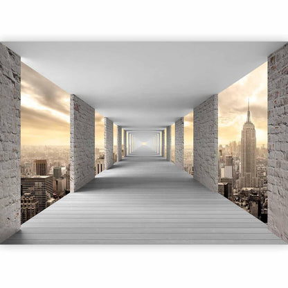 Fototapete Korridor zum Himmel – Architektonische Eleganz in luftiger Höhe