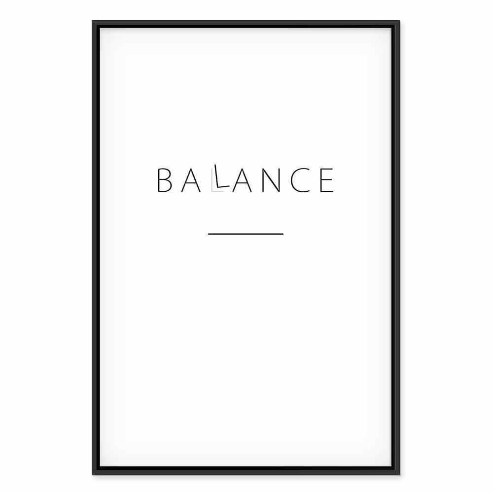 Leinwandbild - Balance of Words (1-part) - Black English Text on White