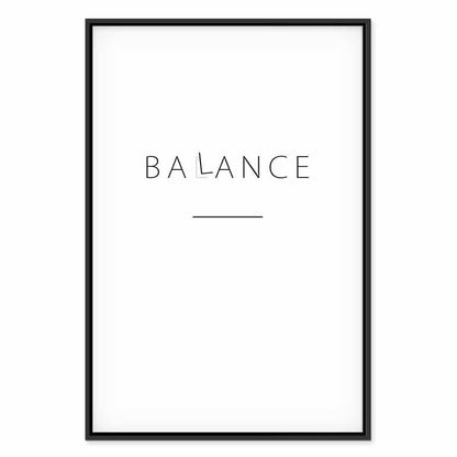 Leinwandbild - Balance of Words (1-part) - Black English Text on White