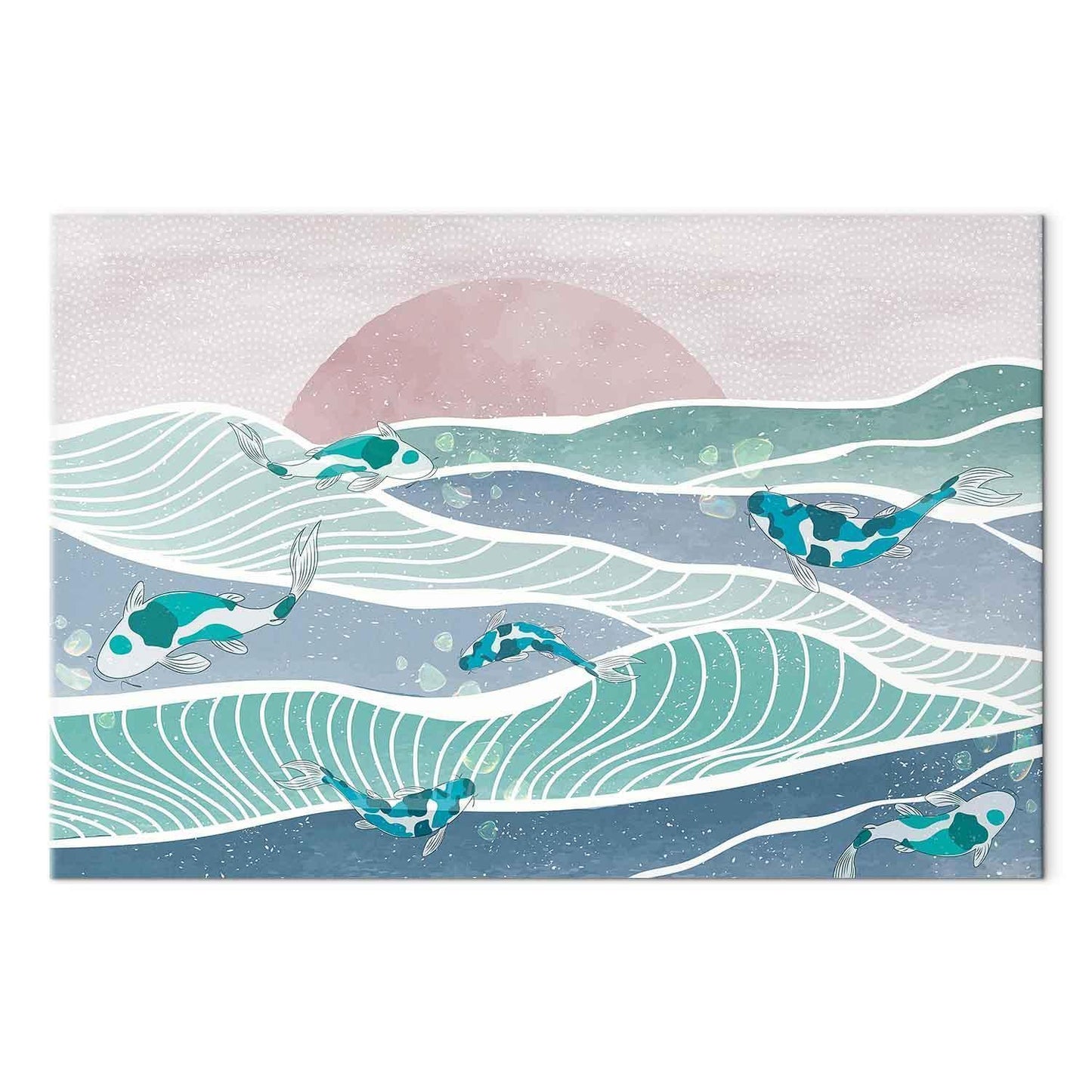 Leinwandbild - Fish on the waves