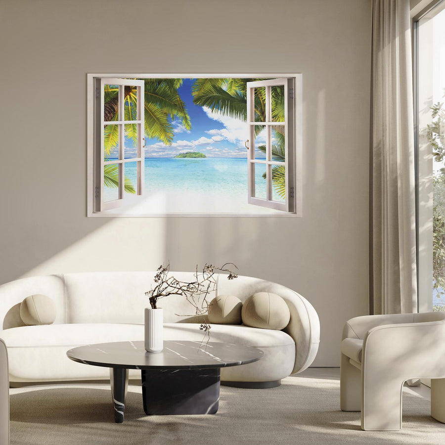 Leinwandbild - Window: Sea View Artgeist