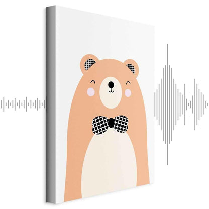 Leinwandbild - Teddy Bear in Bow Tie (1 Part) Vertical