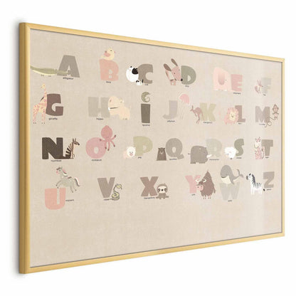 Poster - Beige Alphabet Artgeist
