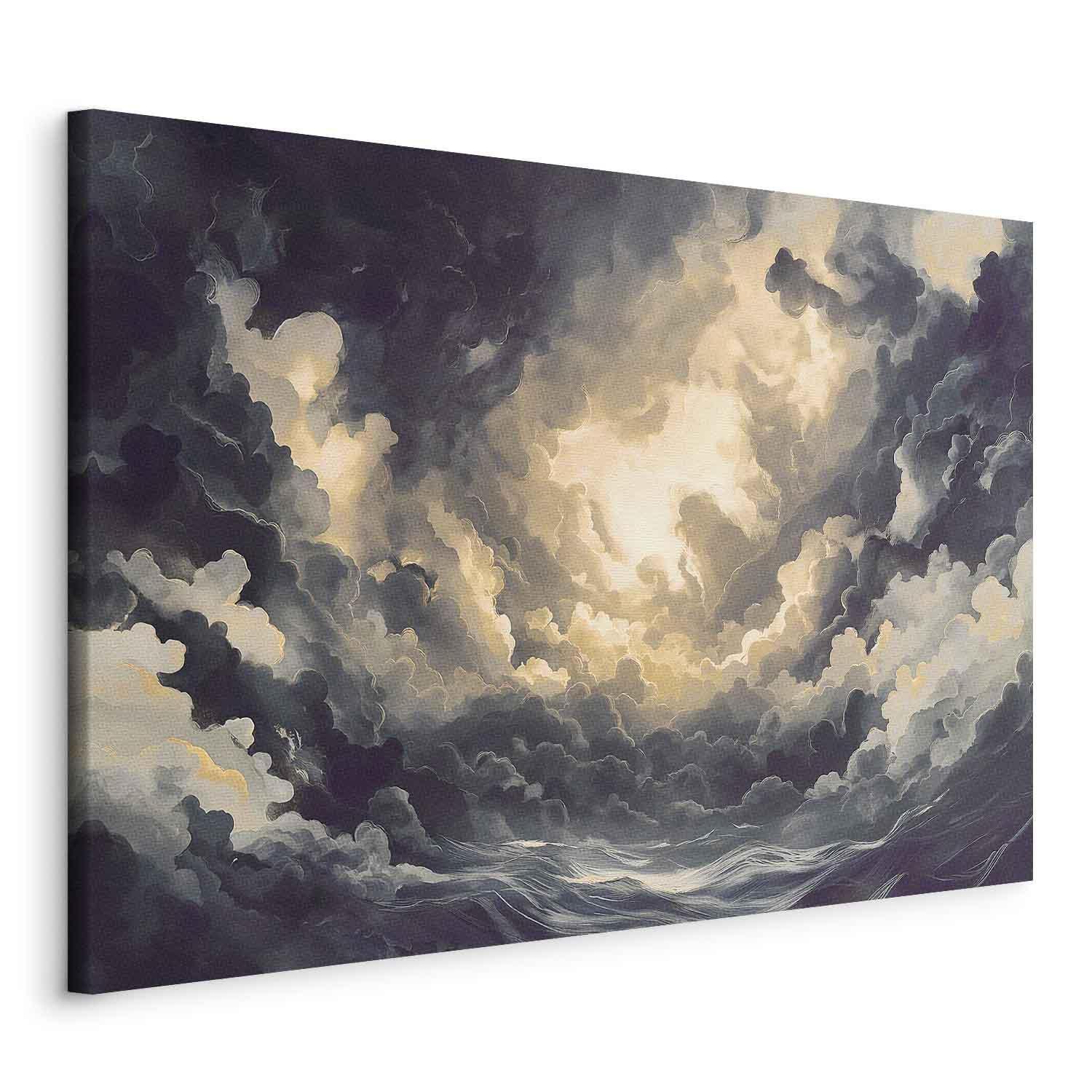 Leinwandbild - Epic Light Play: The Sun Battling for Dominance Over the Clouds Artgeist