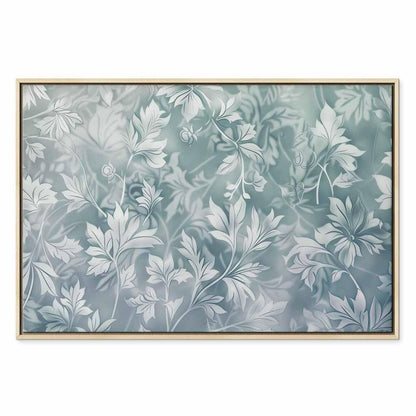 Leinwandbild - Ornaments in Worn Muted Turquoises: Delicate Plant Pattern