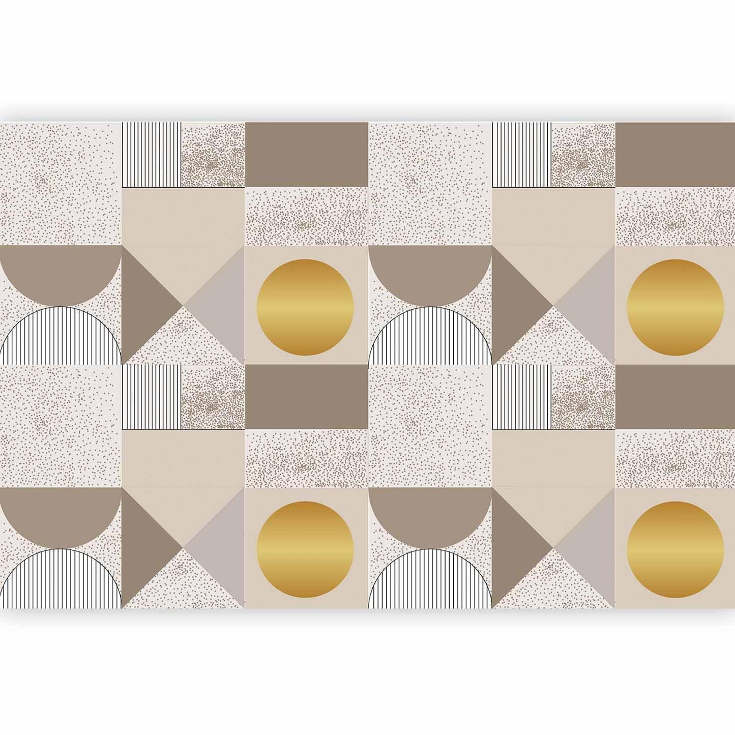 Fototapete - Beige and Gold Geometric Pattern