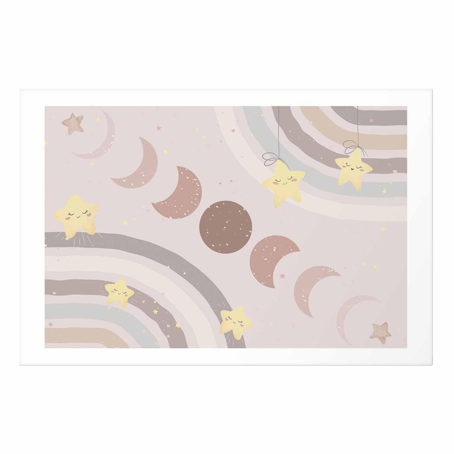 Poster - Phases of the Moon with a Rainbow