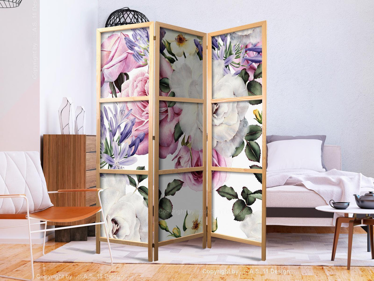 Japanischer Paravent - Floral Glade Artgeist