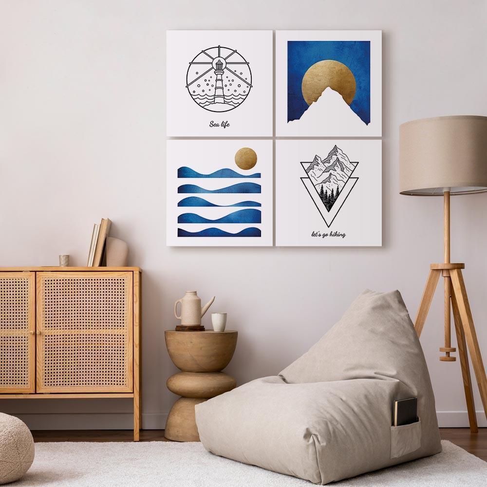 Leinwandbild - Sea or Mountains (4 Parts)