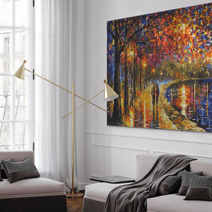 Malen nach Zahlen - An autumn walk in the light of street lamps