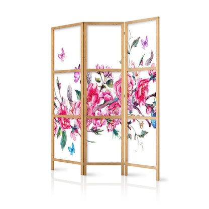 Japanischer Paravent - Style: Flowers and Butterflies Artgeist