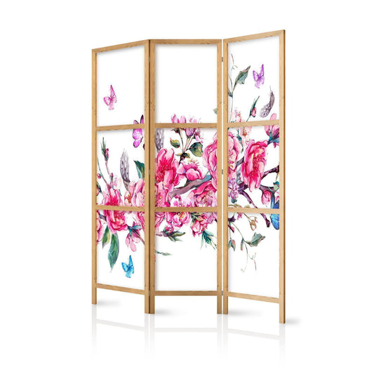 Japanischer Paravent - Style: Flowers and Butterflies Artgeist