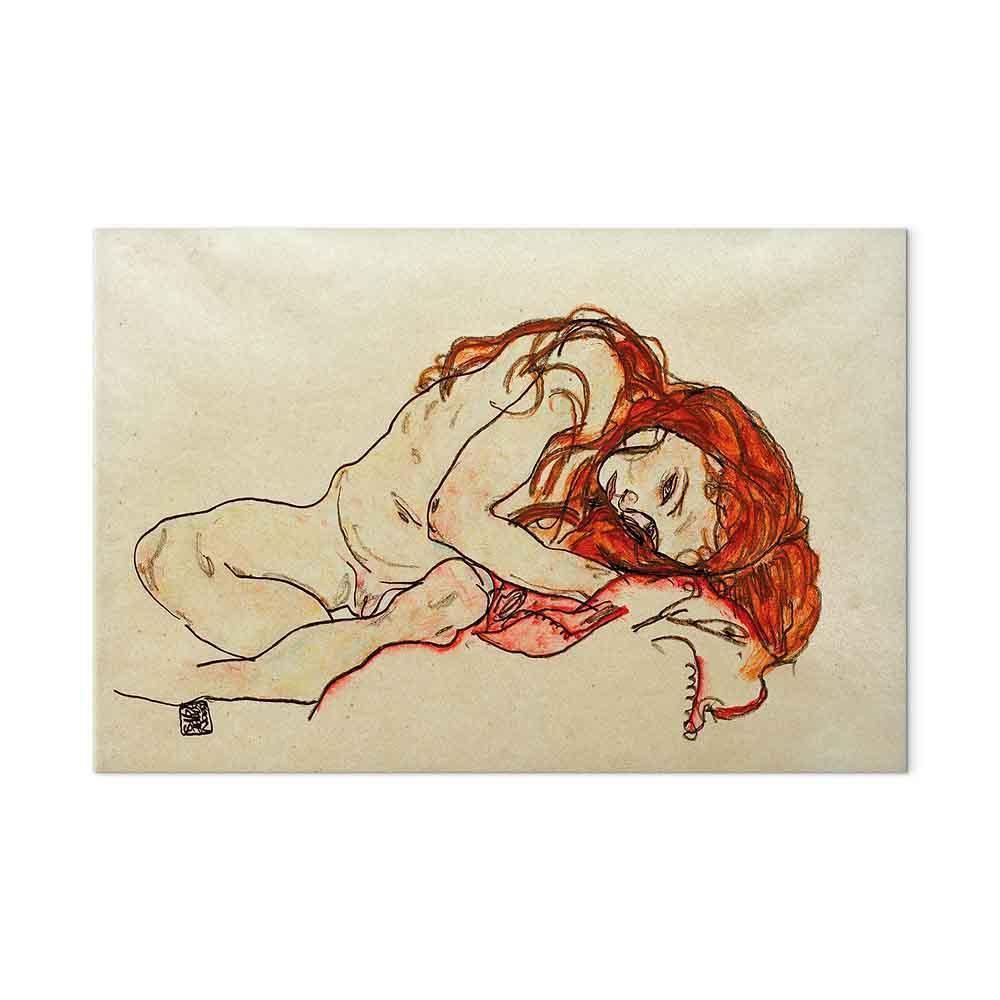 Leinwandbild - Egon Schiele – Crouched Girl With Bowed Head