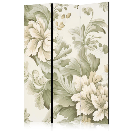Paravent "Vintage Blumen" – Retro-Charme in Creme- und Grüntönen