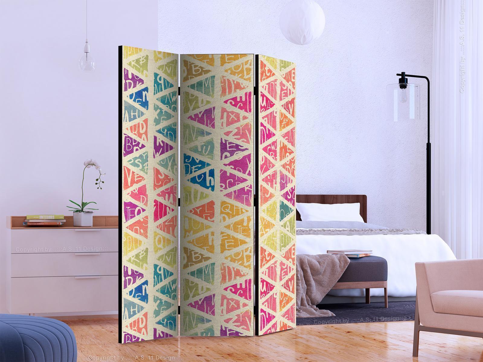Paravent - Letters nad Triangles Artgeist