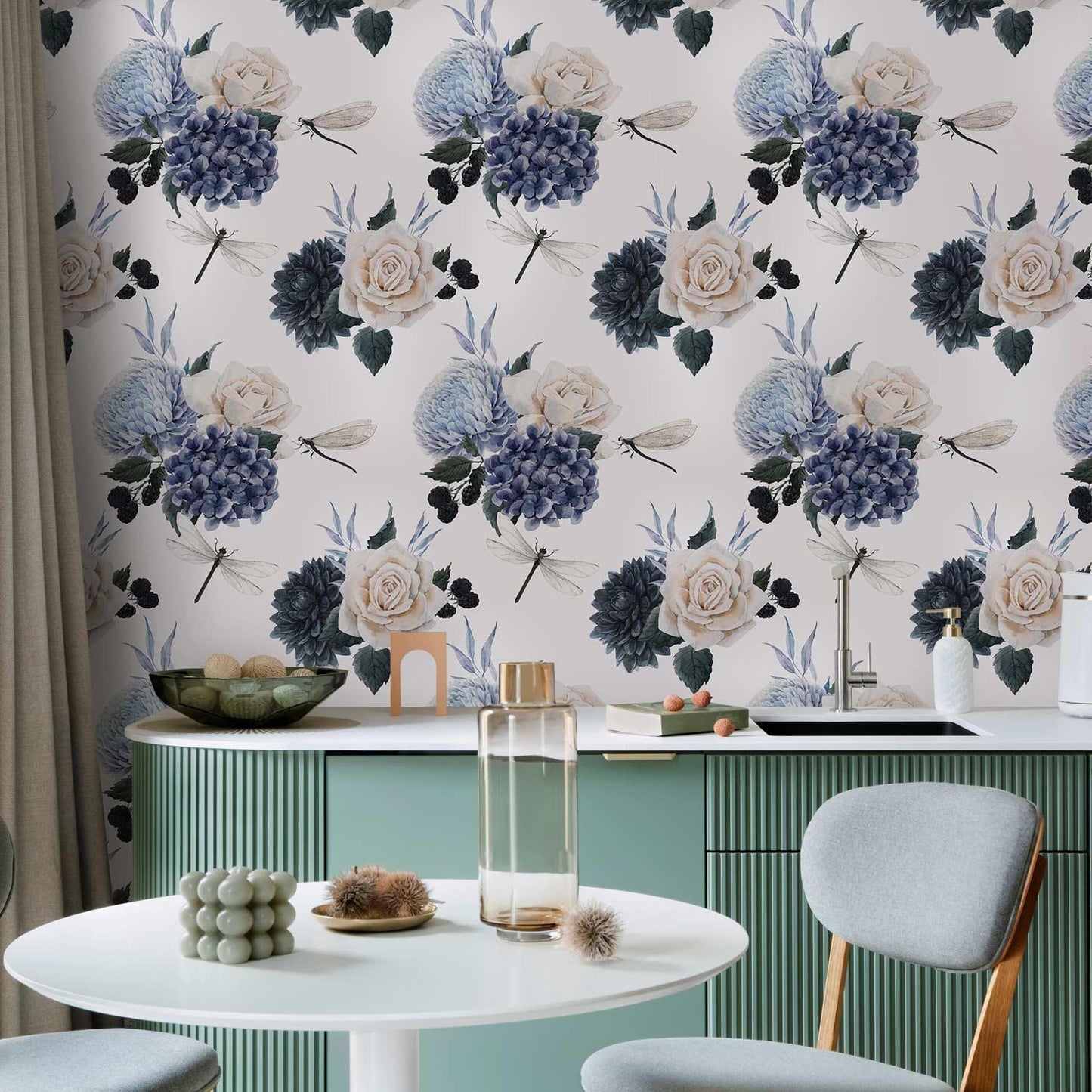 Tapete - Roses and Hydrangeas