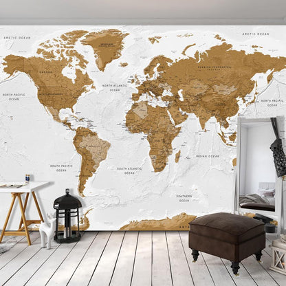 Fototapete - World Map: White Oceans Artgeist