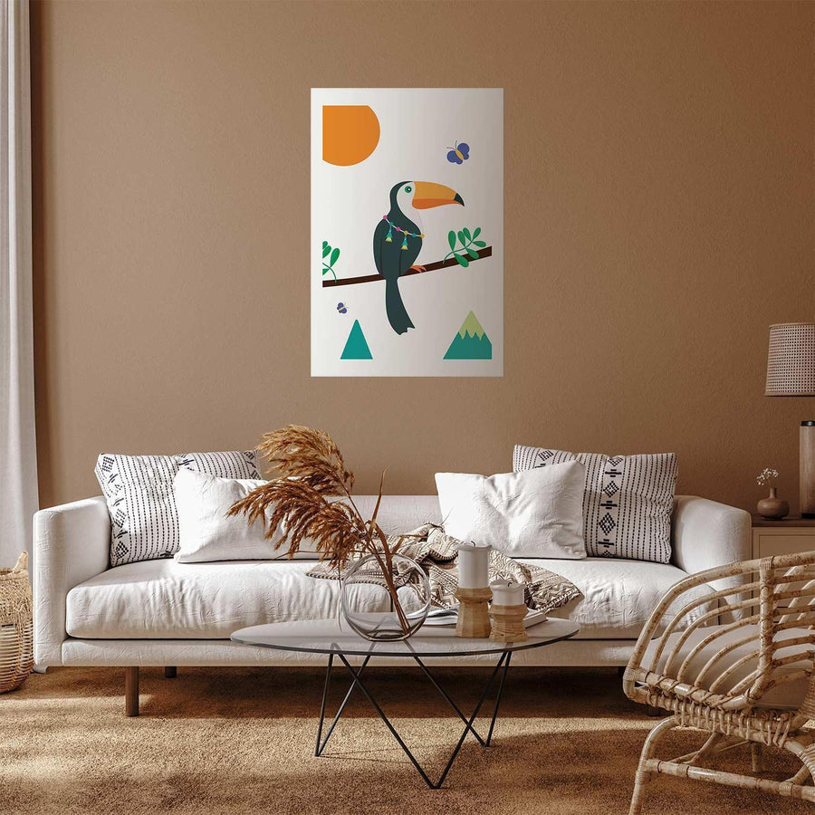Poster - Toucan and Butterflies Artgeist