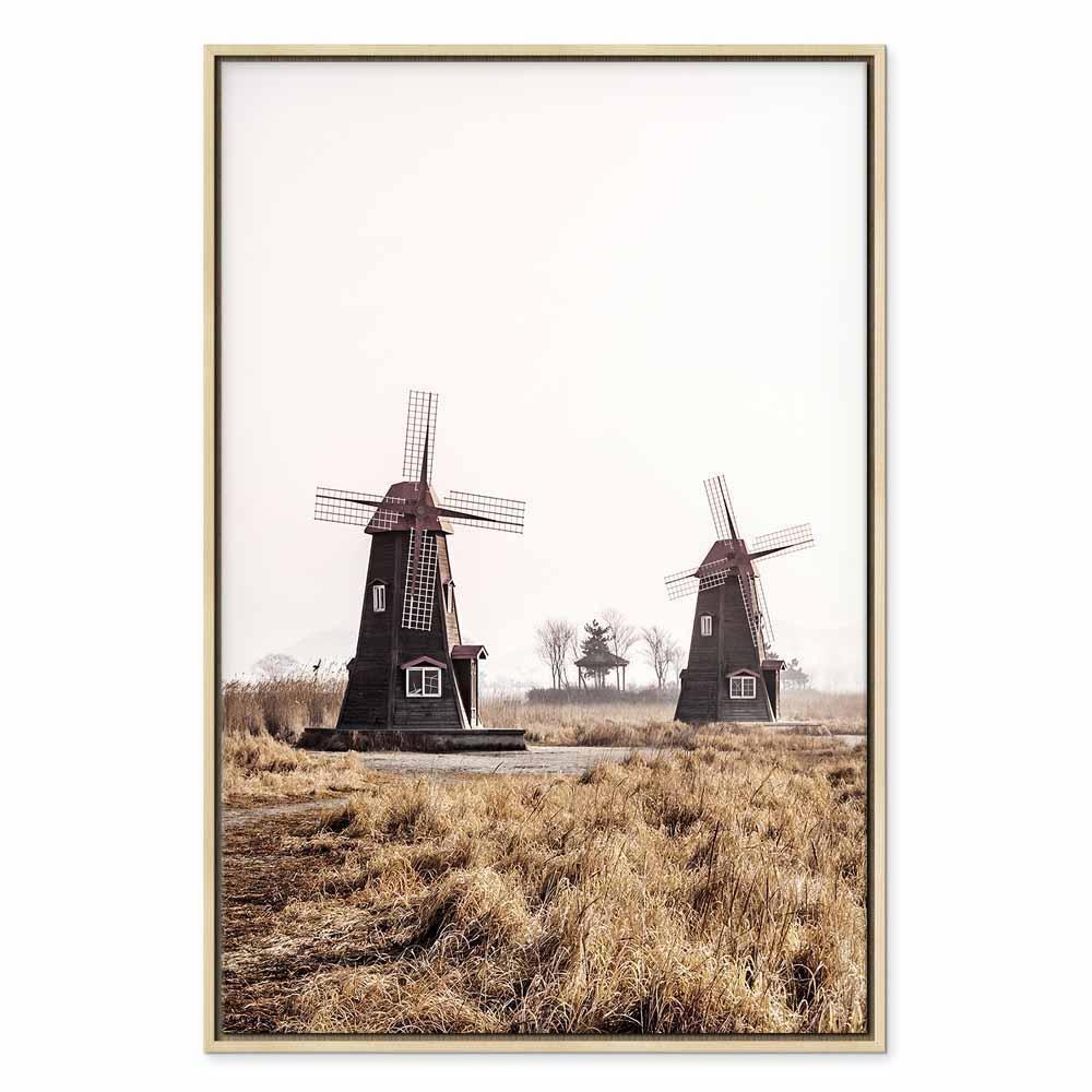 Leinwandbild - Wooden Windmill (1 Part) Vertical