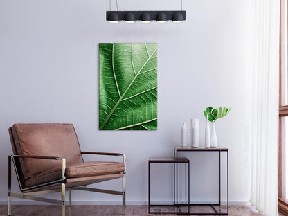 Leinwandbild - Malachite Leaf (1 Part) Vertical Artgeist
