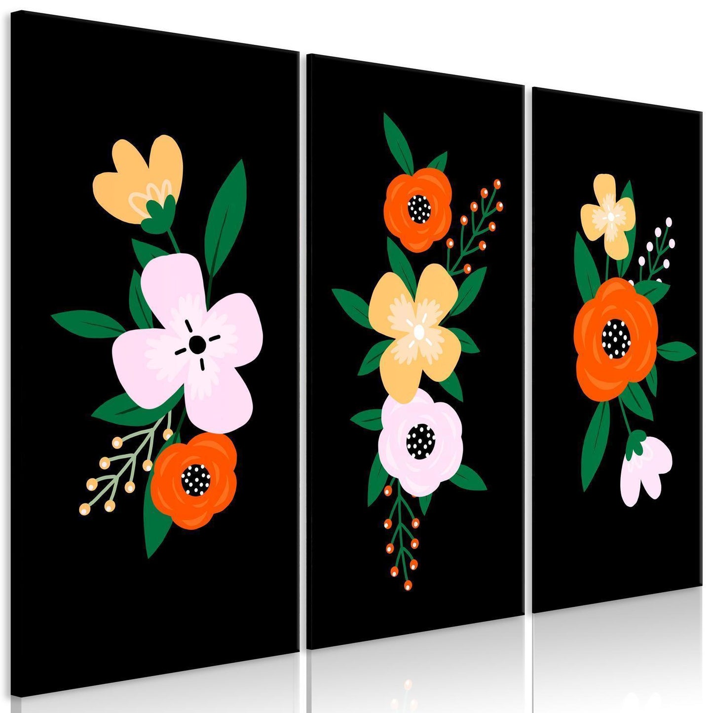 Leinwandbild - Colorful Bloom (3 Parts) Artgeist