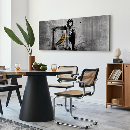 Leinwandbild - Banksy: Monkey with Frame