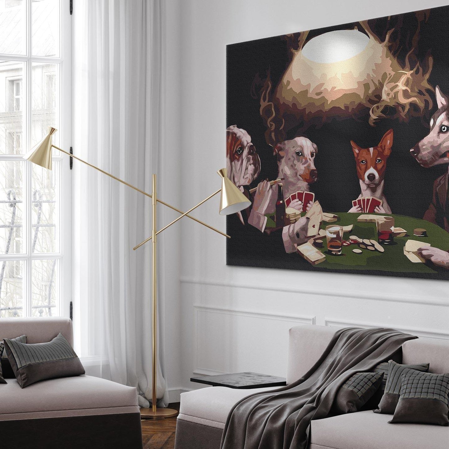 Malen nach Zahlen - Doggy poker players