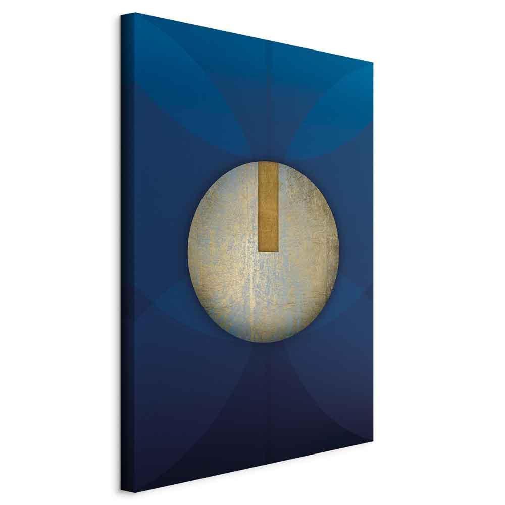 Leinwandbild - In the Shadow of Classic Blue (1-part) - Golden Circle in Abstraction
