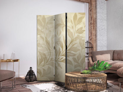 Paravent - Botanical Motif with Leaves and Vines in Sandy Colors Artgeist