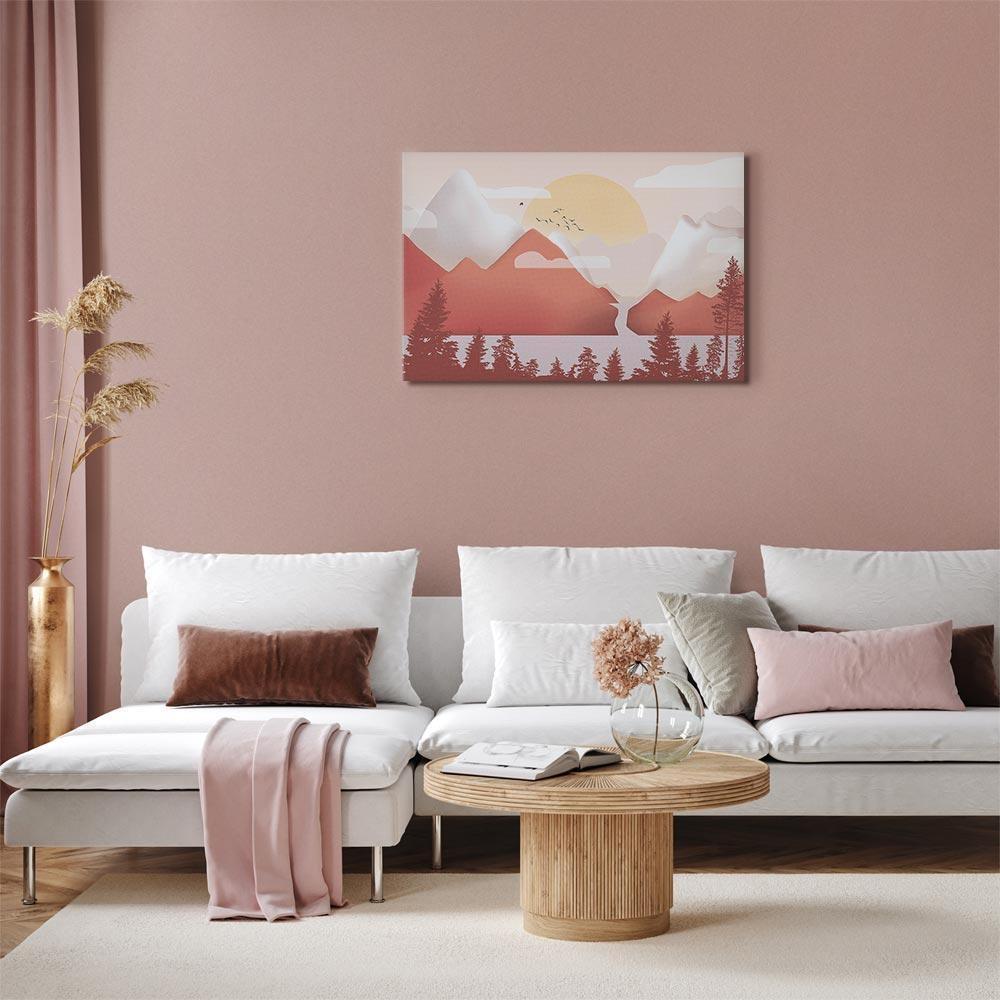 Leinwandbild - Landscape at Sunset (1 Part) Wide