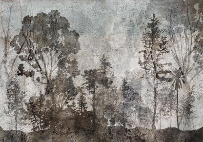 Fototapete Symbiose mit der Natur - Harmonische Waldlandschaft mit natürlichen Grüntönen