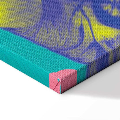 Leinwandbild - Colorful Tiger - Intense Colors of a Tiger Surrounded by Tropical Plants