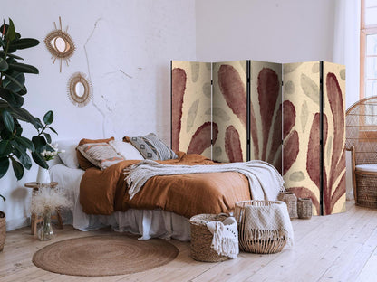 Paravent - Waving Leaves - Irregular Plant Shapes in the Style of Matisse Artgeist