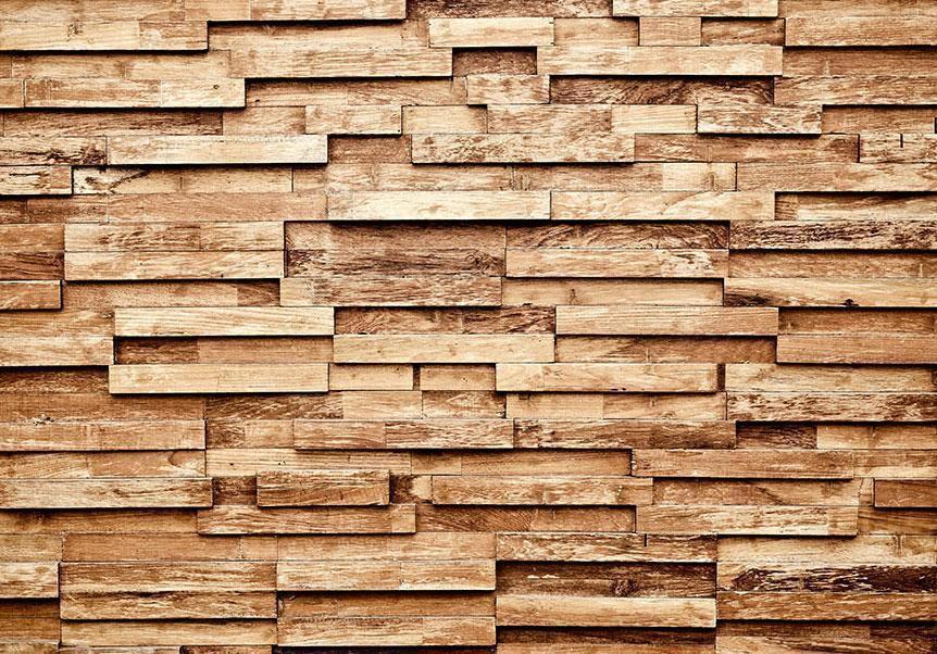 Fototapete Palisade – Elegantes Linienmuster in Naturtönen