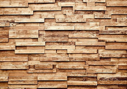 Fototapete Palisade – Elegantes Linienmuster in Naturtönen