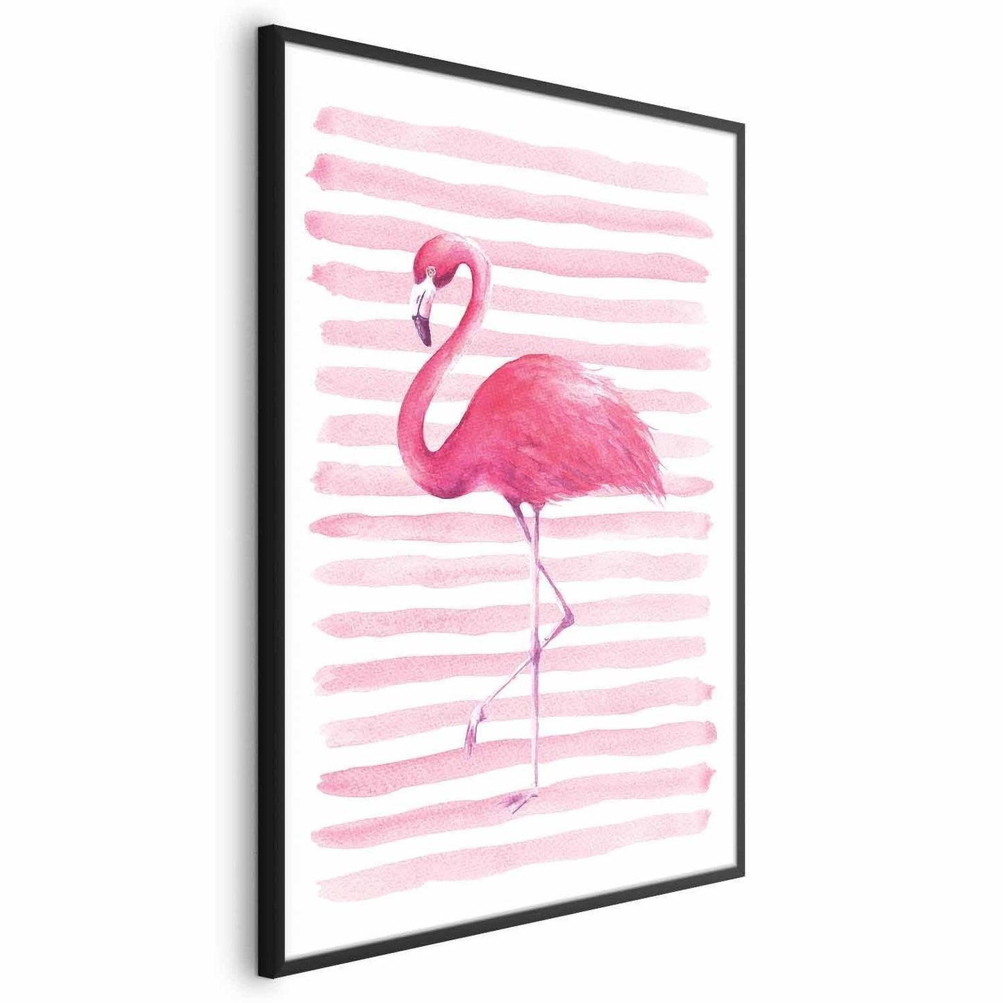 Poster - Flamingo and Stripes Artgeist