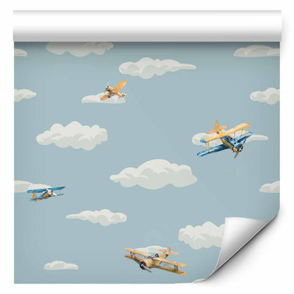 Kinderzimmer-Tapete mit Flugzeug-Motiv