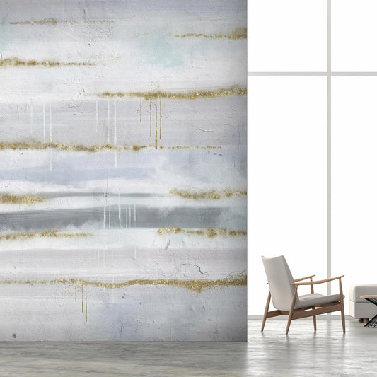 Fototapete - Modernist background - abstract stripes pattern with gold patterns Artgeist