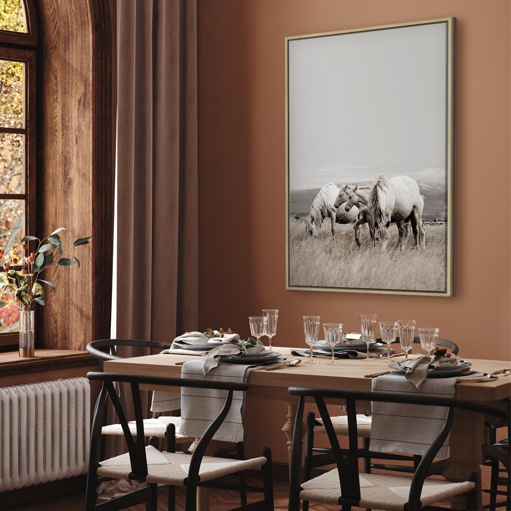 Leinwandbild - White Horses (1 Part) Vertical