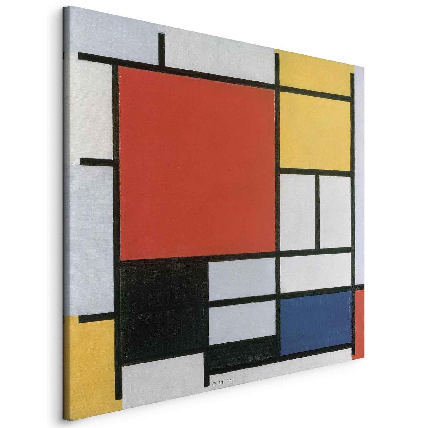 Leinwandbild - Piet Mondrian – Composition with red, yellow blue and black