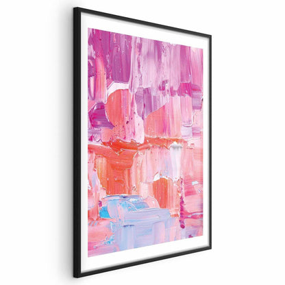 Poster - Colorful Strokes - intense shades of pink and purple on canvas