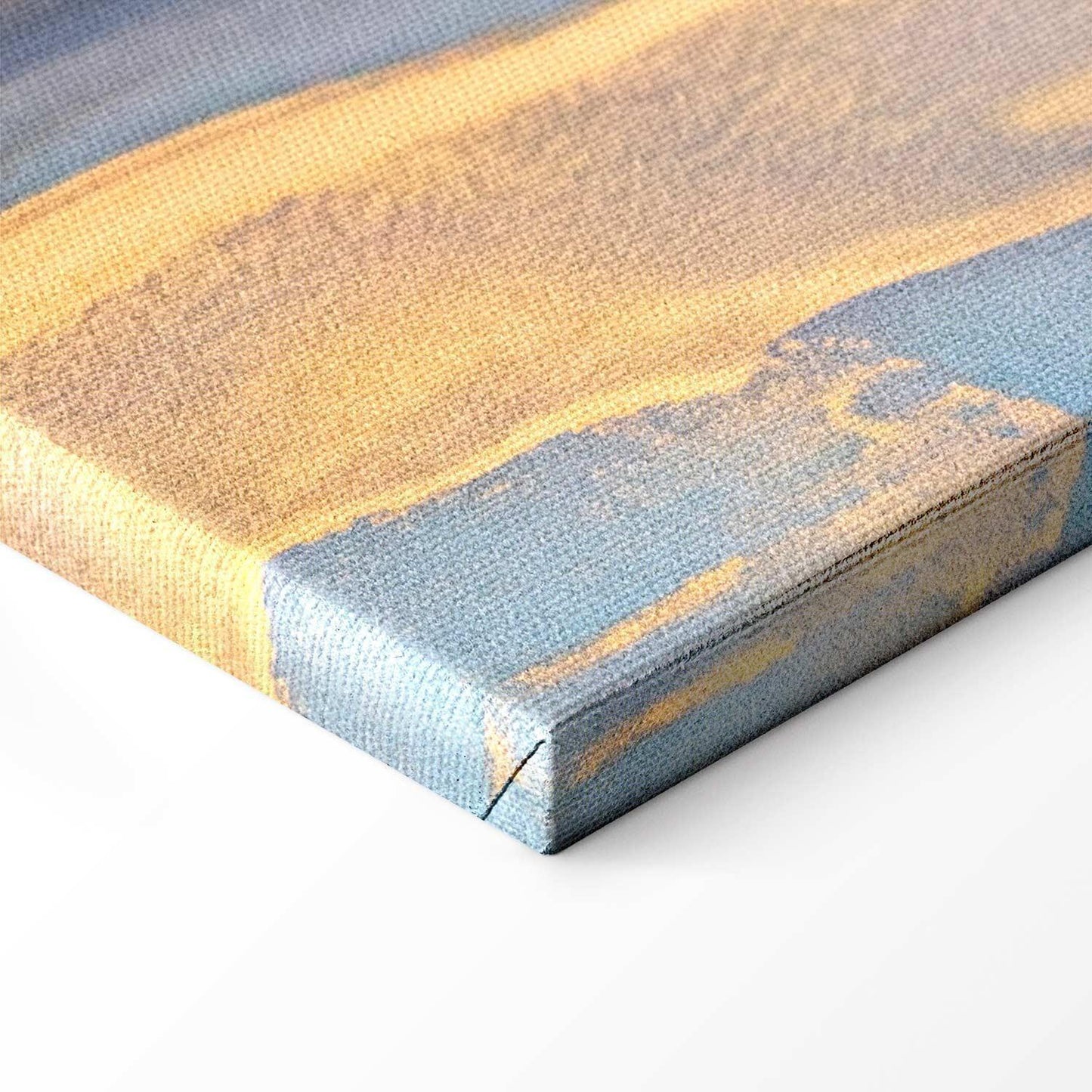 Leinwandbild - Pink and blue marble - abstract watercolour with gold accents